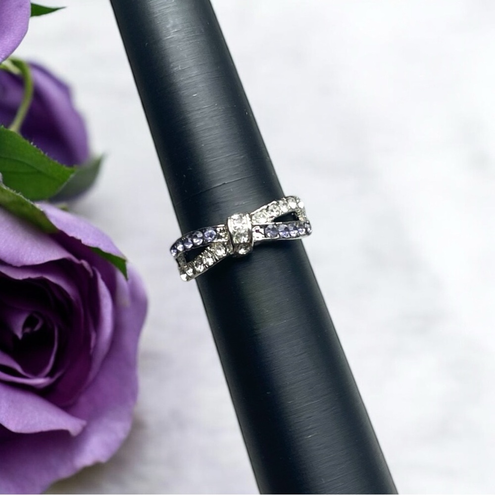 Purple CZ Bow Ring